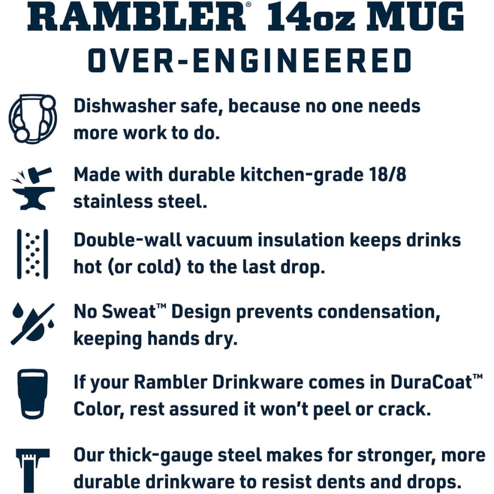 Yeti Rambler Mug 14OZ (Navy) info