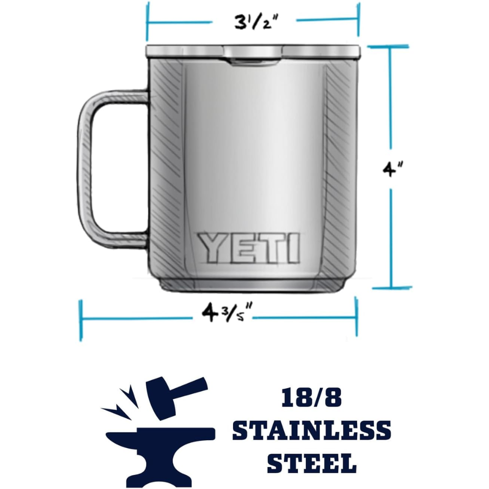 Yeti Rambler 10 OZ Mug (Navy) measurements