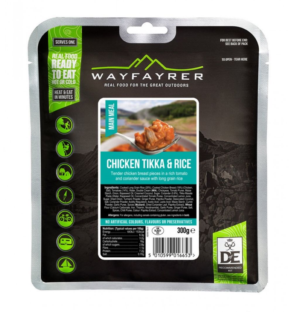 Wayfayrer Chicken Tikka &amp; Rice - Outdoor Camping Ready to Eat Meal Pouch
