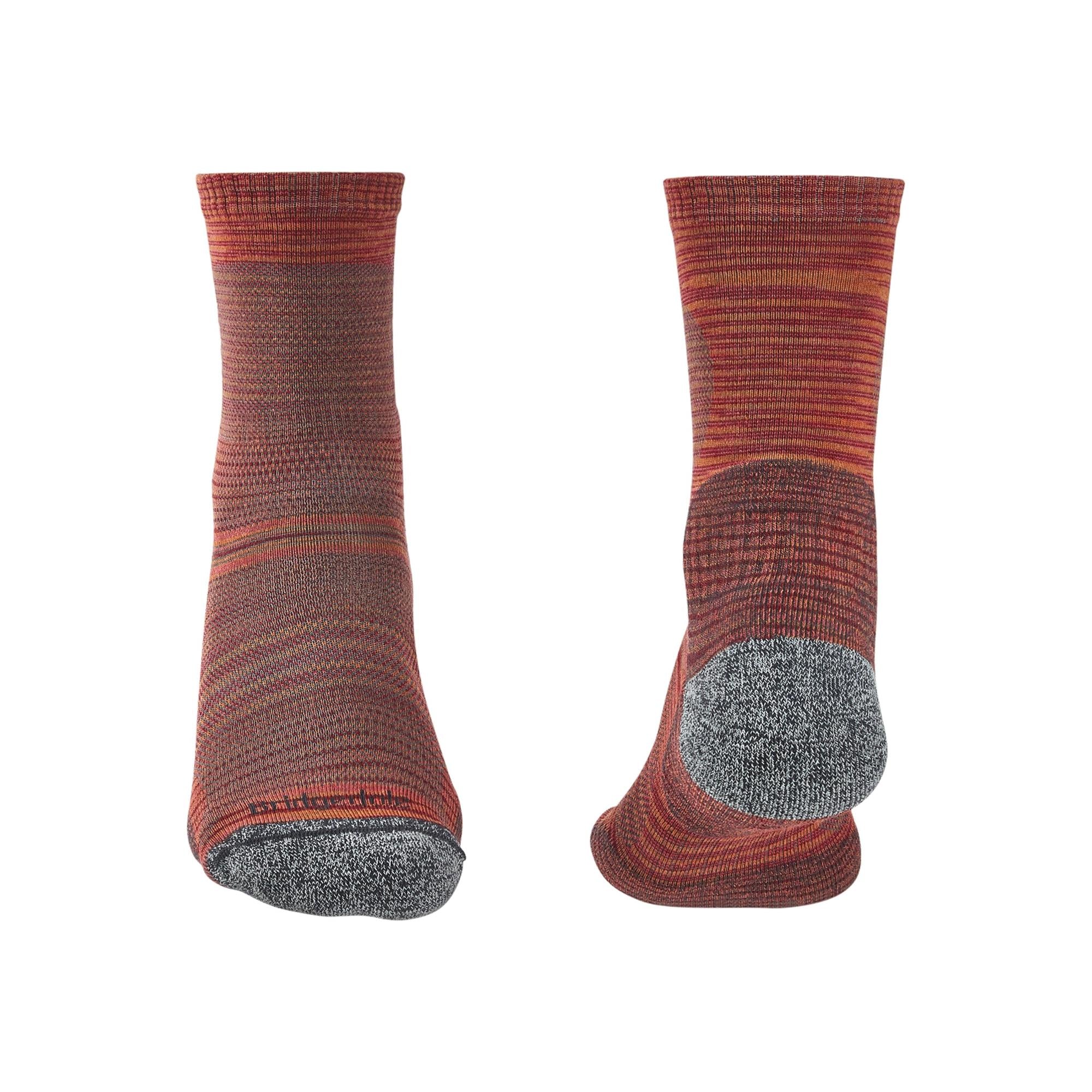 Bridgedale Men's Ultra Light Merino Performance Crew Socks - Multi Orange
