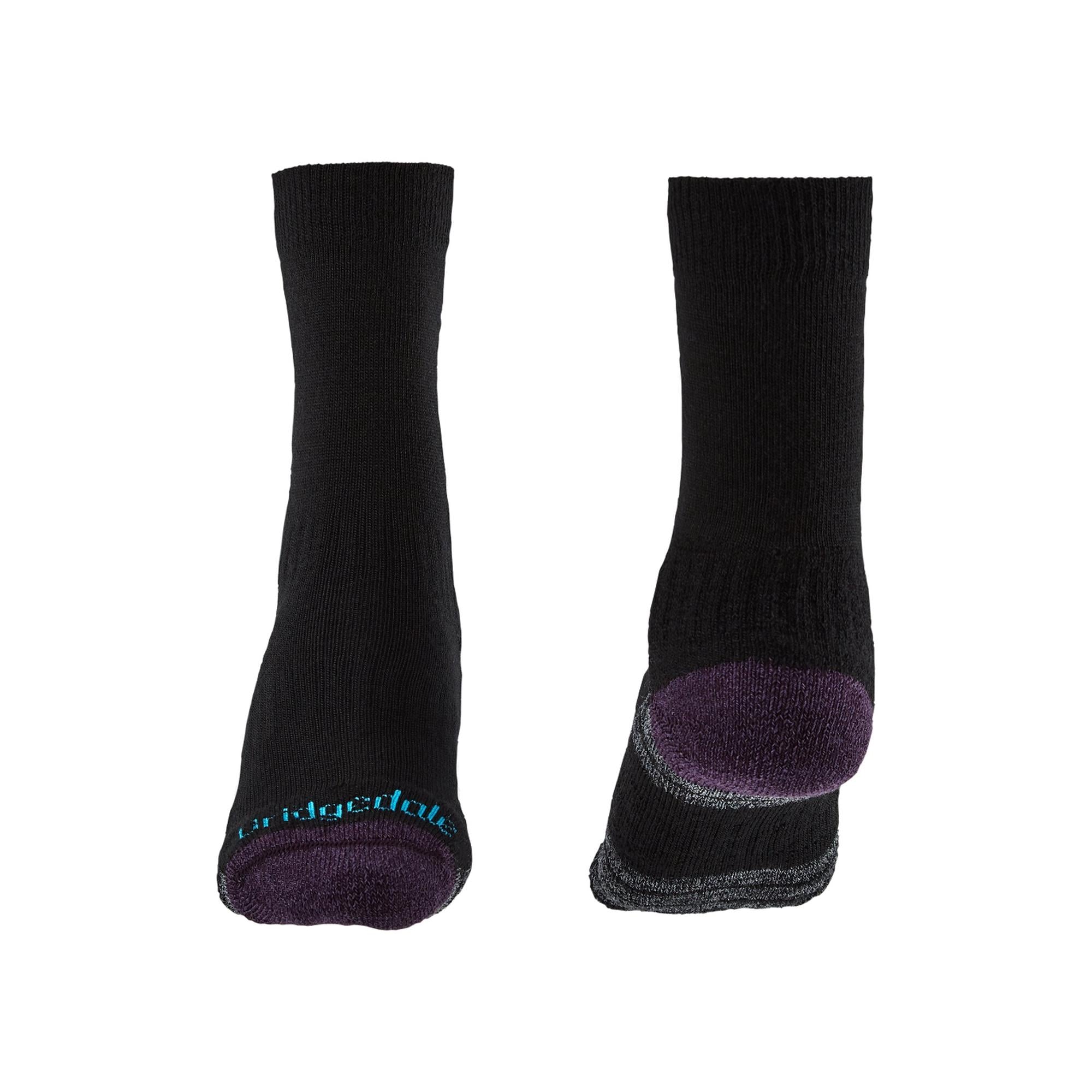 Bridgedale Women's Hike Lightweight Merino Performance Boot Socks - Black-Purple