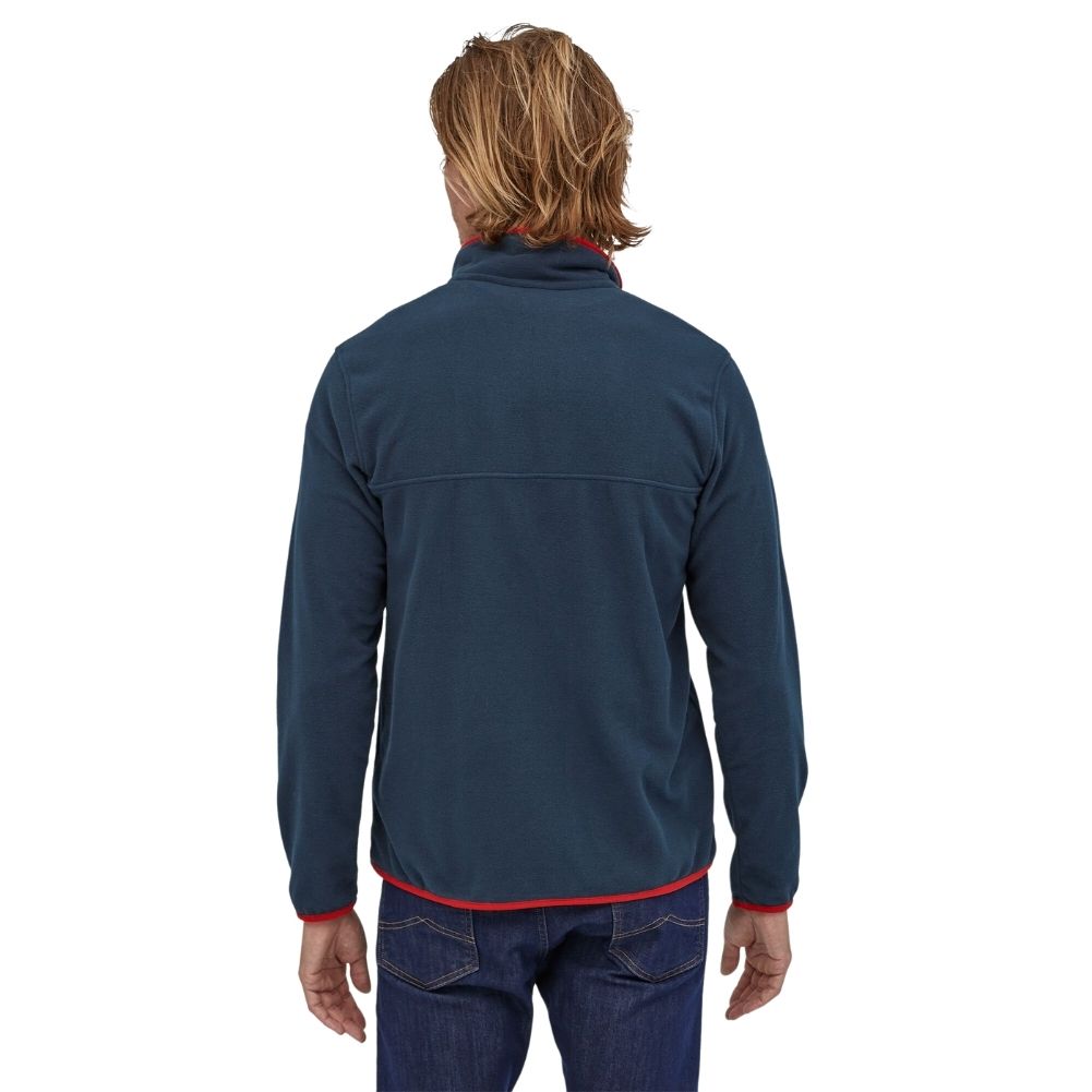 Patagonia Men’s Micro D Snap-T Fleece Pullover (New Navy w/Classic Red)