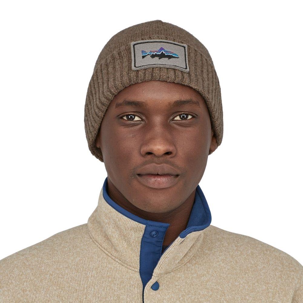 Patagonia Brodeo Beanie (Fitz Roy Trout Patch/Ash Tan)