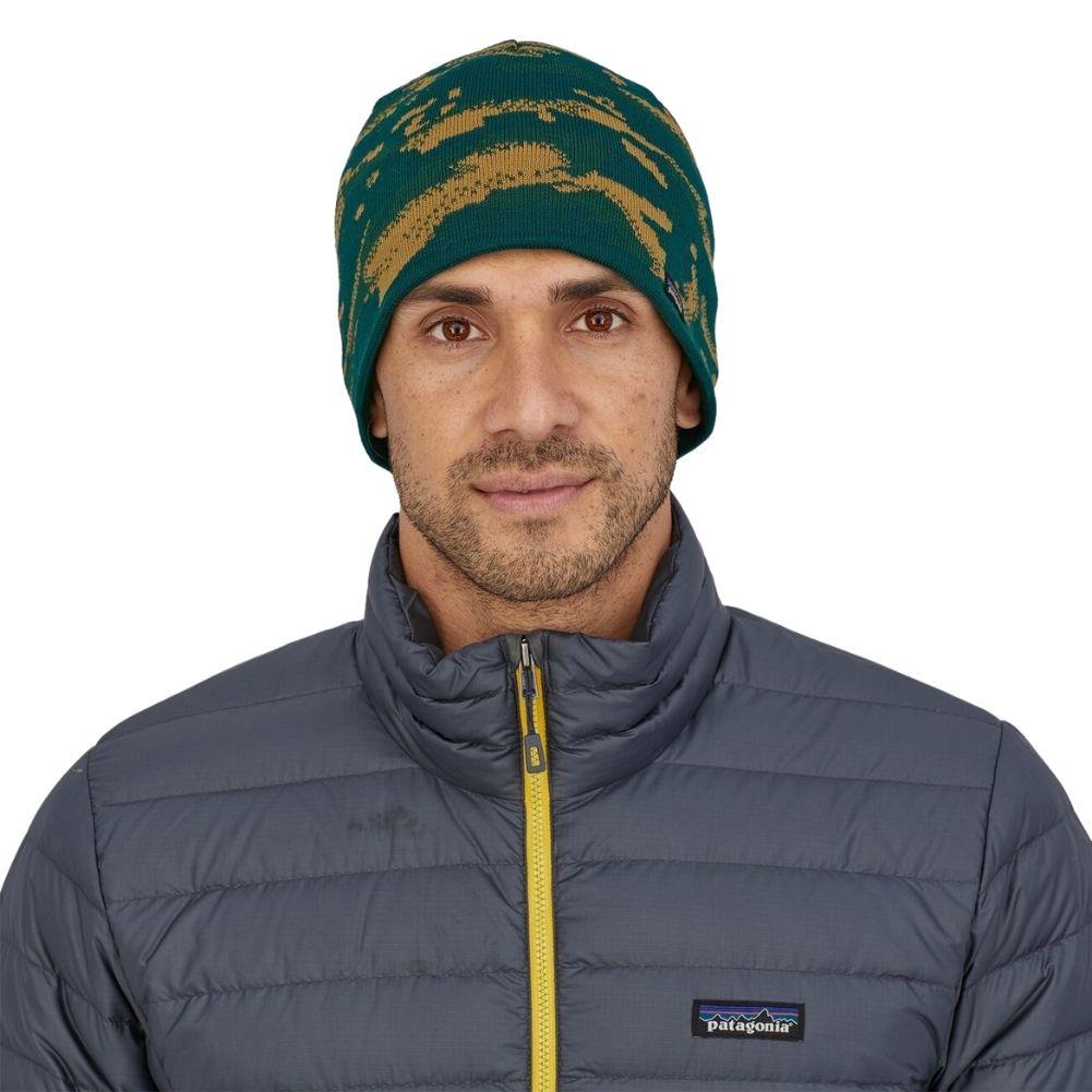 Patagonia Beanie Hat (Ocean Camo Knit/Dark Borealis Green)