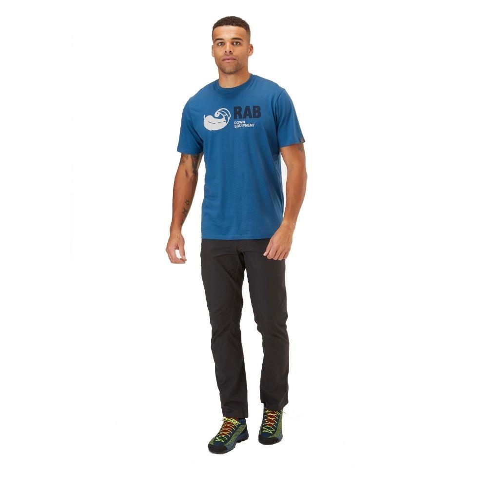 Rab Men&#39;s Stance Sketch Organic Cotton Tee (Denim) front model