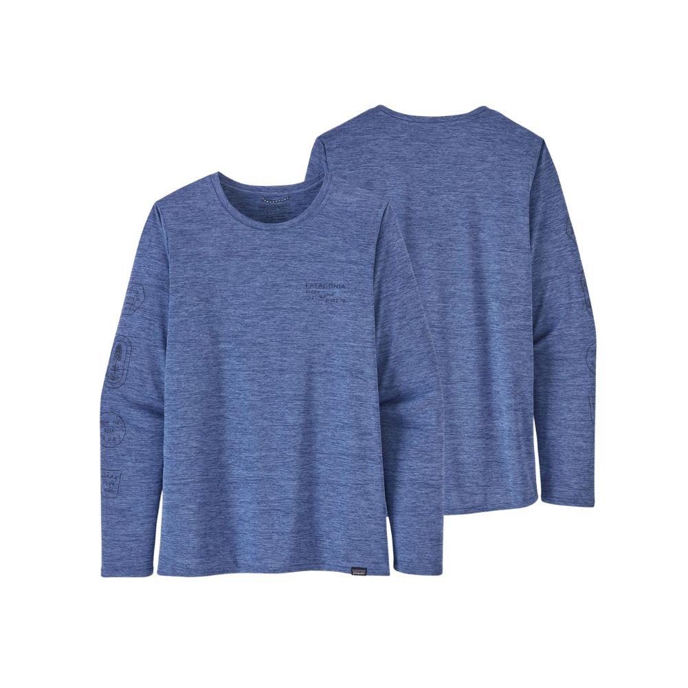 Patagonia Women's Long-Sleeved Capilene Cool Daily Graphic Shirt (Current Blue X-Dye )
