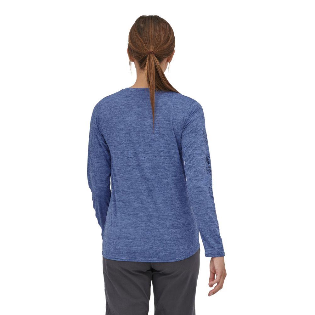 Patagonia Women's Long-Sleeved Capilene Cool Daily Graphic Shirt (Current Blue X-Dye )