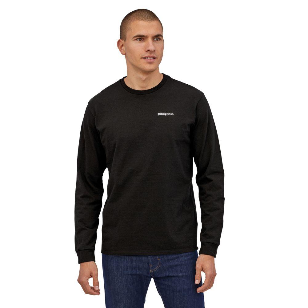 Patagonia Men’s Long-Sleeved P-6 Logo Responsibili-Tee (Black)