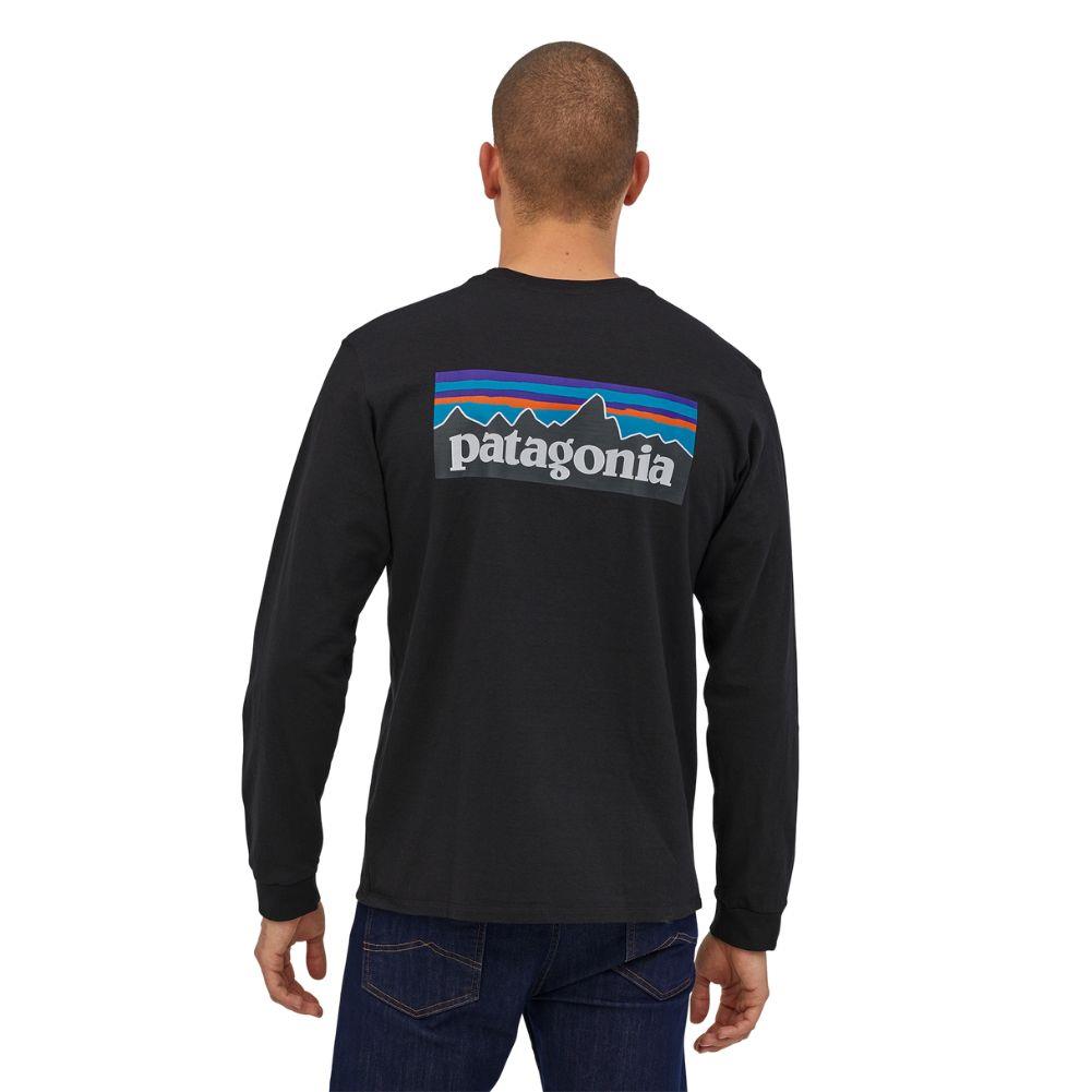 Patagonia Men’s Long-Sleeved P-6 Logo Responsibili-Tee (Black)
