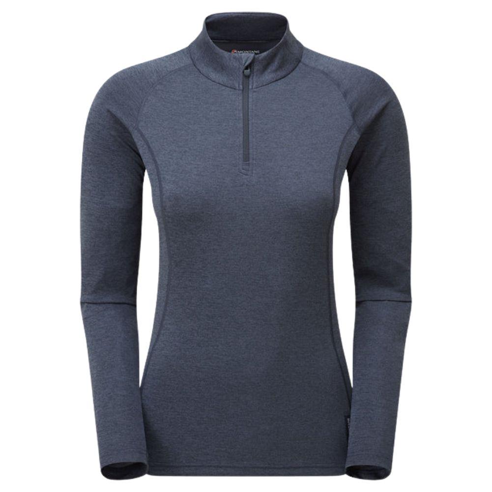 Montane Women's Dart Zip Neck Long Sleeve T-Shirt (Eclipse)