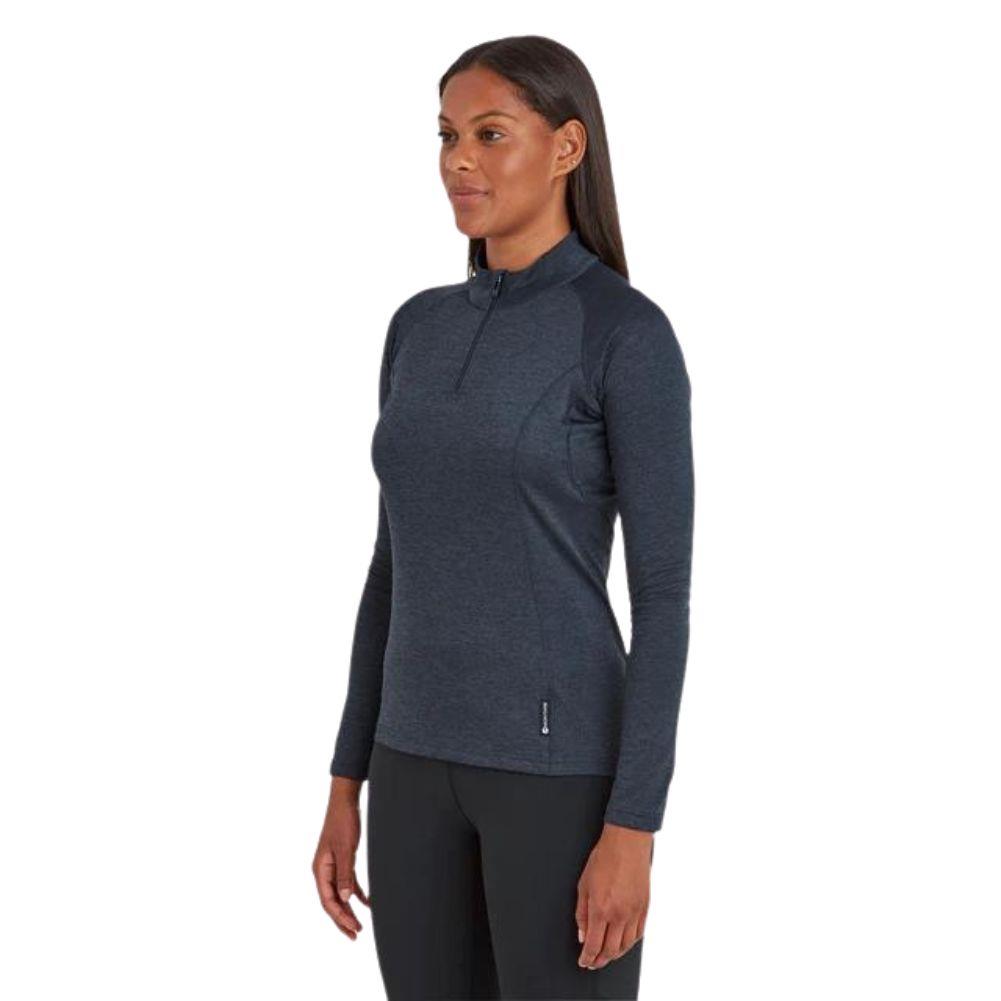 Montane Women's Dart Zip Neck Long Sleeve T-Shirt (Eclipse) angle