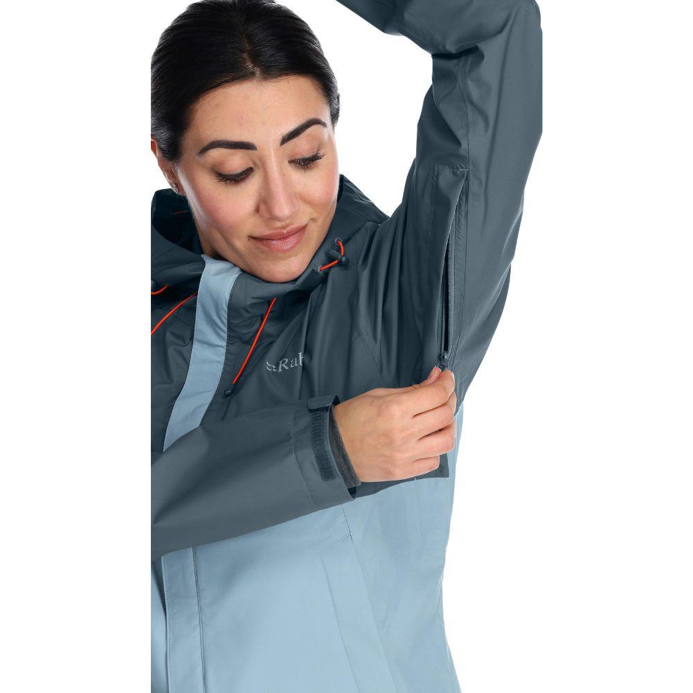 Rab Women&#39;s Downpour Eco Waterproof Jacket (Orion Blue/Citadel) arm pit