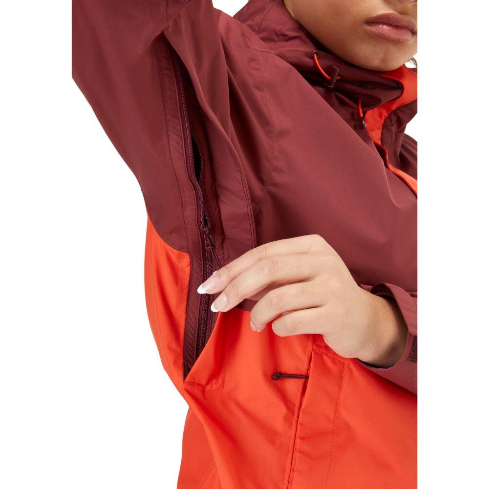 Rab Women&#39;s Downpour Eco Waterproof Jacket (Deep Heather/Red Grapefruit)