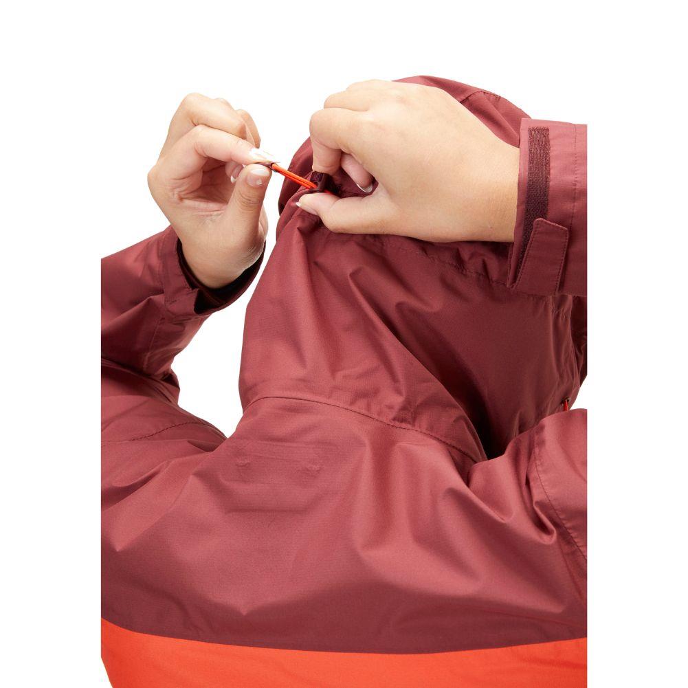 Rab Women&#39;s Downpour Eco Waterproof Jacket (Deep Heather/Red Grapefruit)