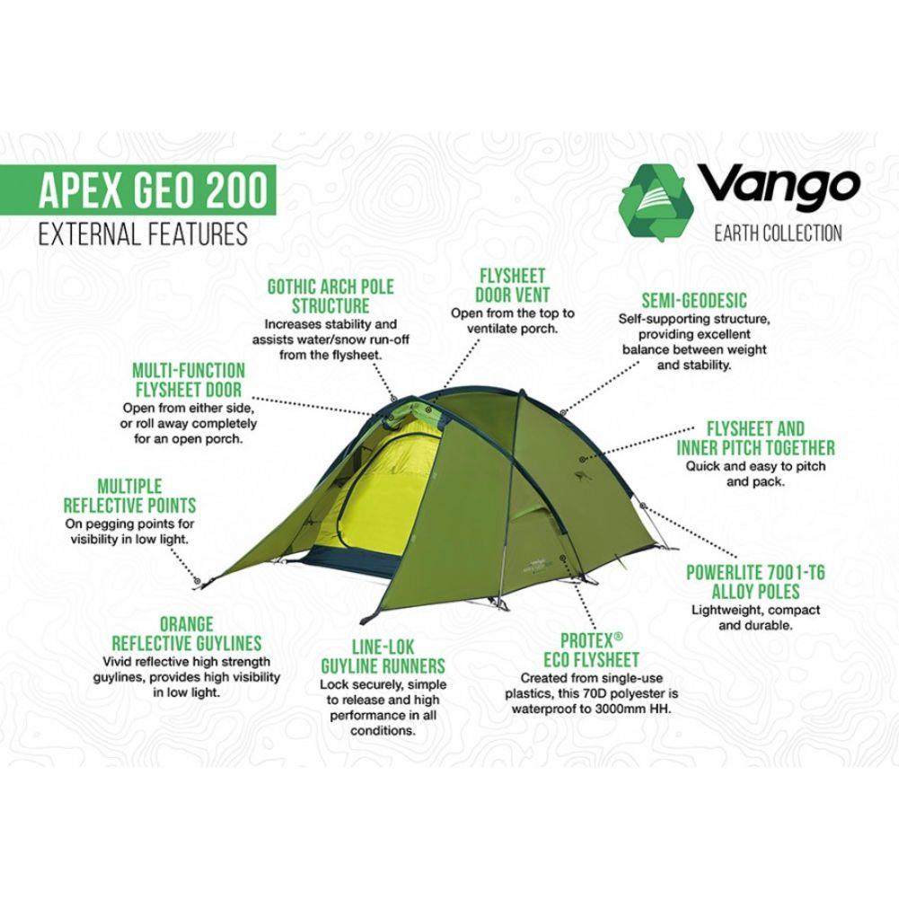 Vango APEX GEO 200 - 2 Man Tent - External Features