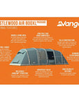 Vango Castlewood Air 800xl Package Tent - 8 Man Airbeam Family Tent