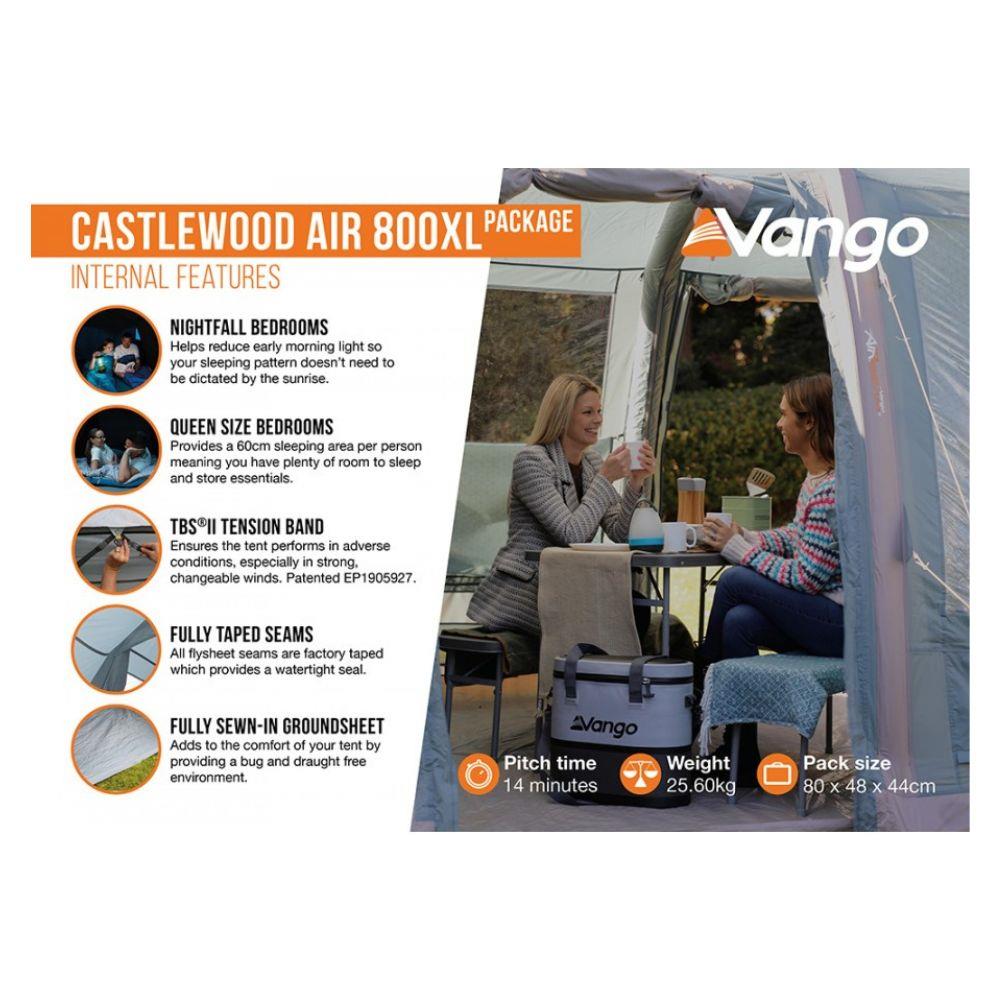 Vango Castlewood Air 800xl Package Tent 8 Man Airbeam Family Tent I Summits Outdoor