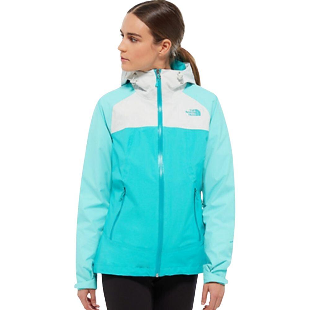 The North Face Women&#39;s Stratos WP Jacket (Ion Blue/ Mint Blue/ Tin Grey)
