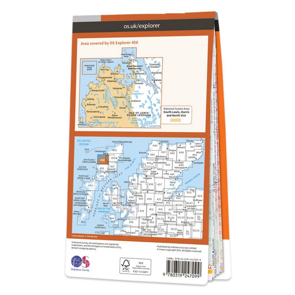 Ordnance Survey Explorer Map 458 West Lewis