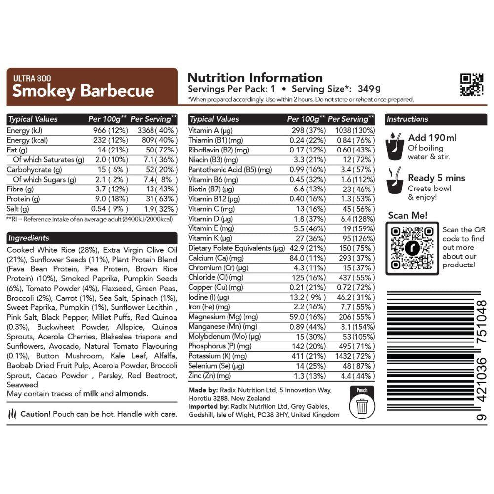 Radix Nutrition Ultra Meals v8.0 – 800Kcal info