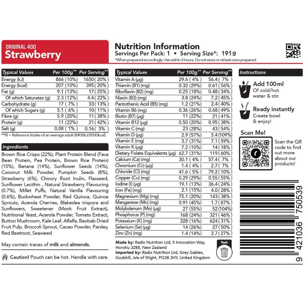 Radix Nutrition Original Breakfast v9.0 – 400Kcal back