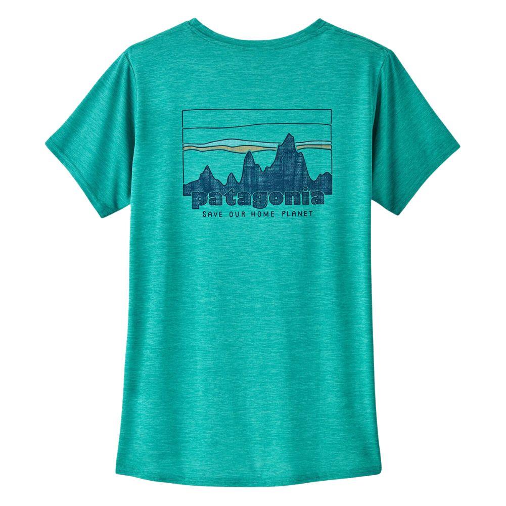 Patagonia Women's Capilene Cool Daily Graphic Shirt(73 Skyline: Subtidal Blue X-Dye)