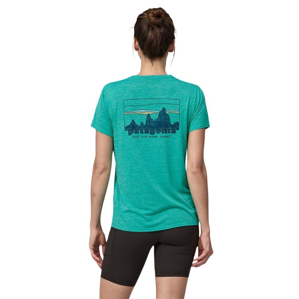 Patagonia Women's Capilene Cool Daily Graphic Shirt(73 Skyline: Subtidal Blue X-Dye)