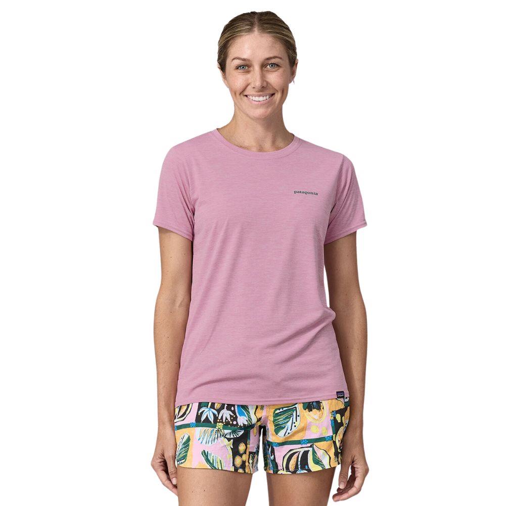 Patagonia Women’s Capilene Cool Daily Graphic Shirt – Waters (Boardshort Logo: Milkweed Mauve X-Dye)