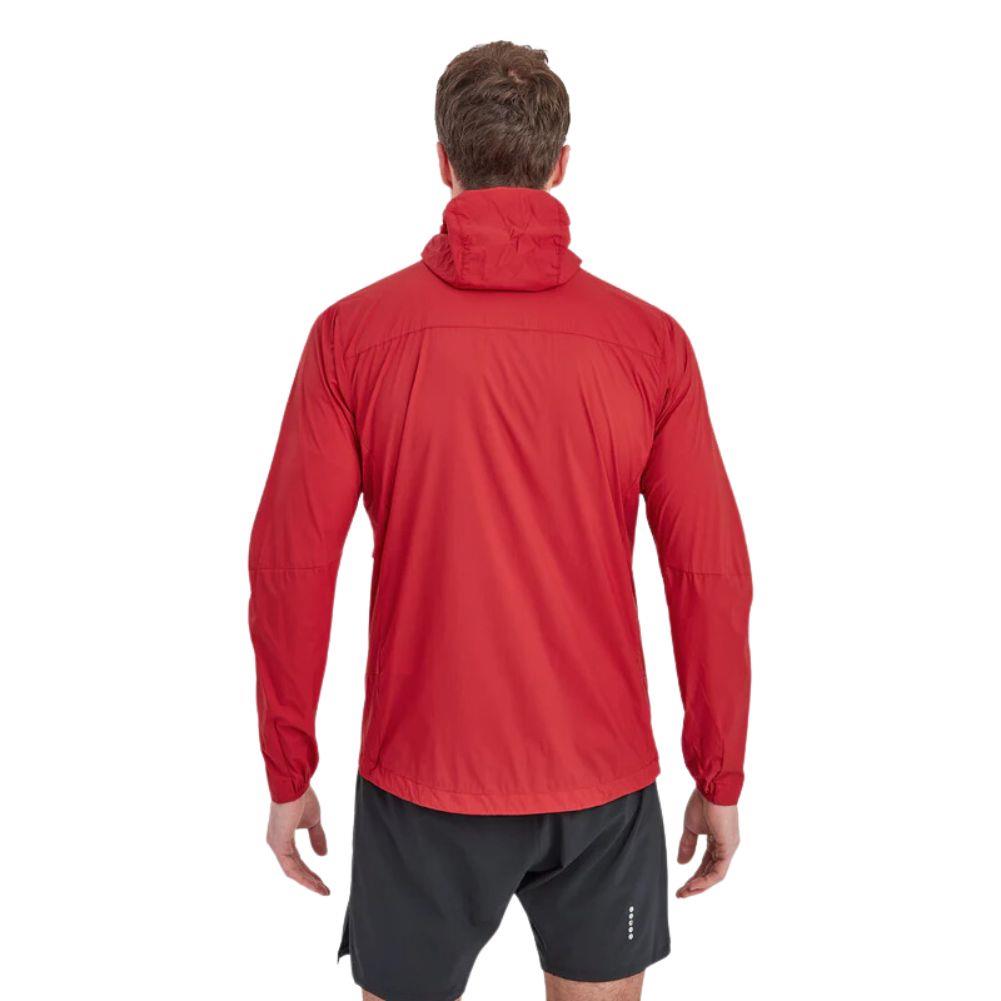 Montane Men’s Featherlite Packable Hooded Windproof Jacket (Acer Red) model back