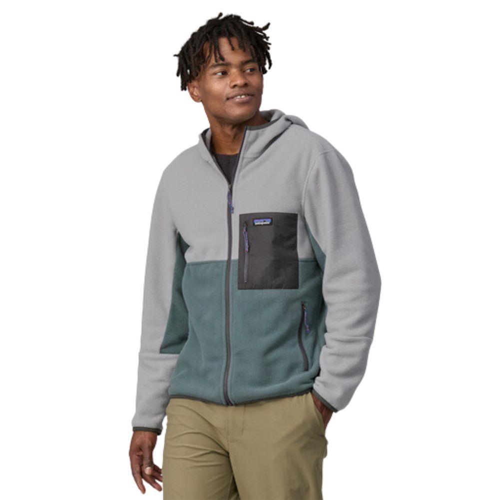 Patagonia Men's Microdini Fleece Hoody (Nouveau Green w/Salt Grey) - Front