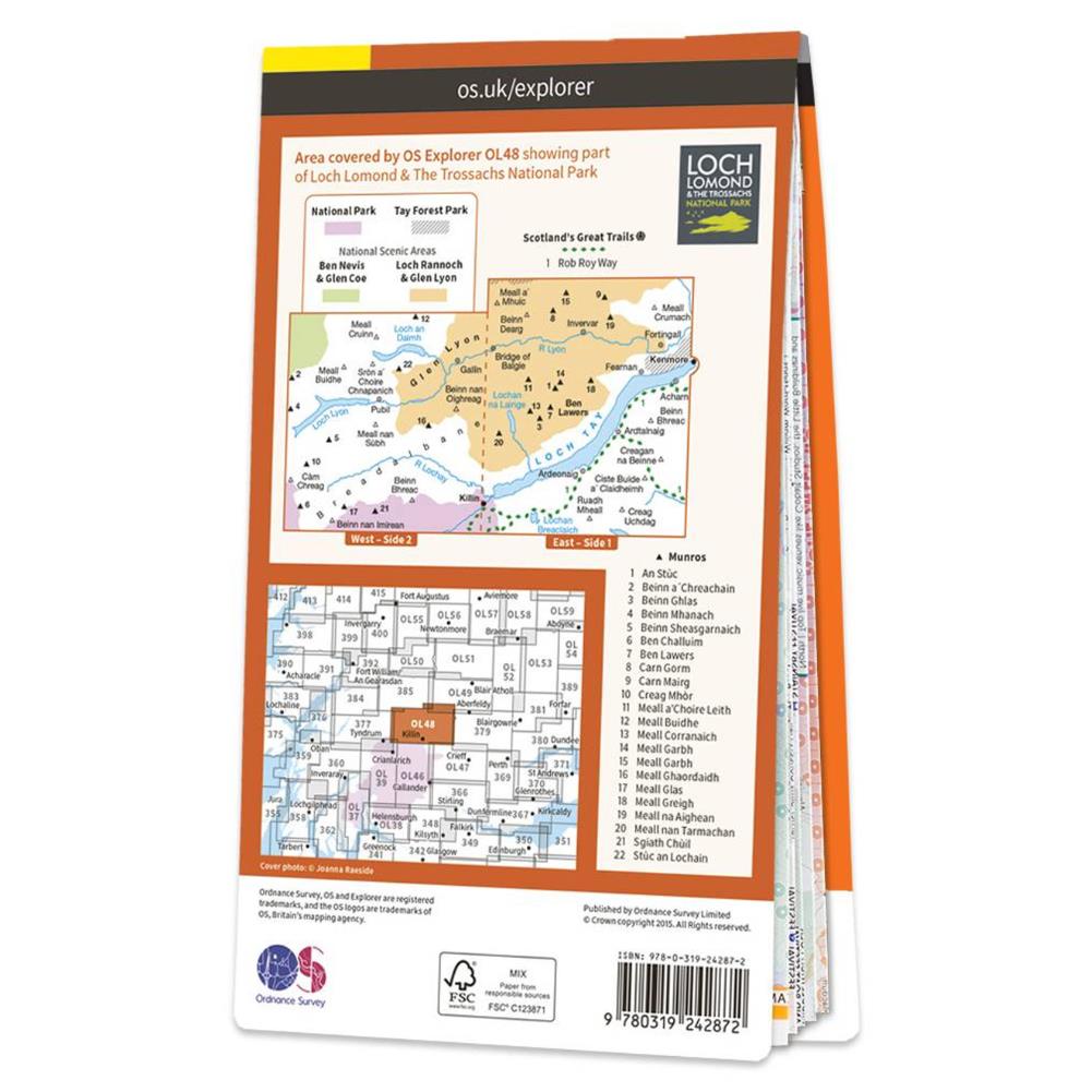 Ordnance Survey Explorer Map OL 48 Ben Lawers & Glen Lyon – Summits Outdoor