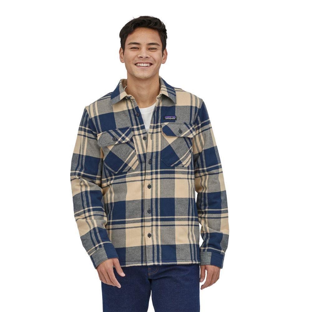 Patagonia Men&#39;s Insulated Organic Cotton Midweight Fjord Flannel Shirt (Oar Tan)