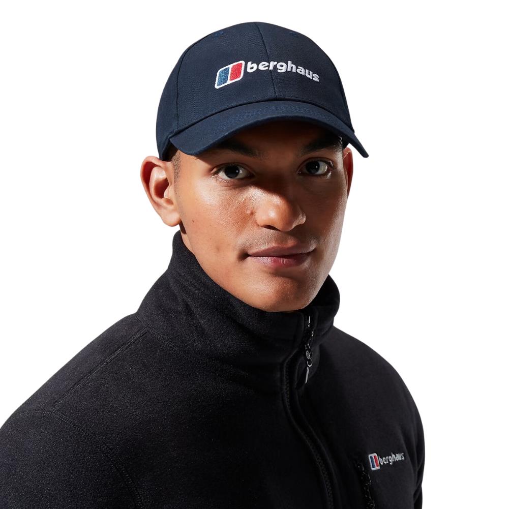 Berghaus Logo Recognition Cap (Dark Blue) model looking at us