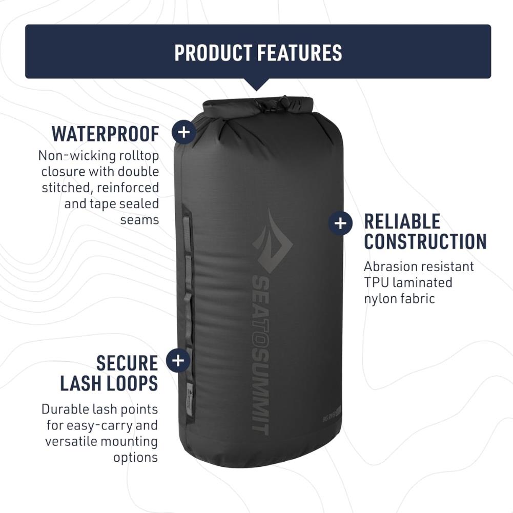 Sea To Summits Big River Dry Bag - 13L (Jet Black) info