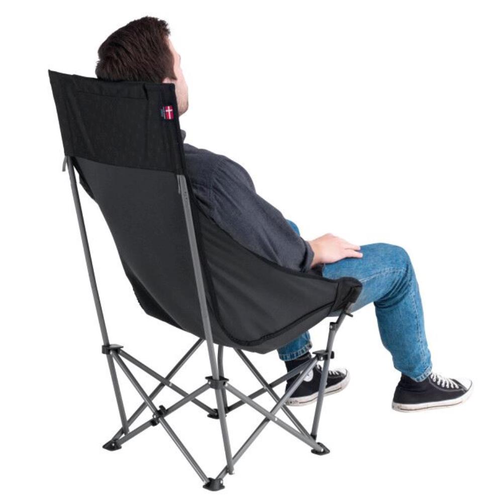 Outwell Emilio Folding Chair (Black) man sitting on chair