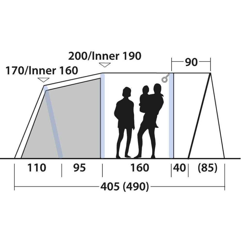 Outwell Sunhill 3 Air Tent - 3 Man Tent diagram family in