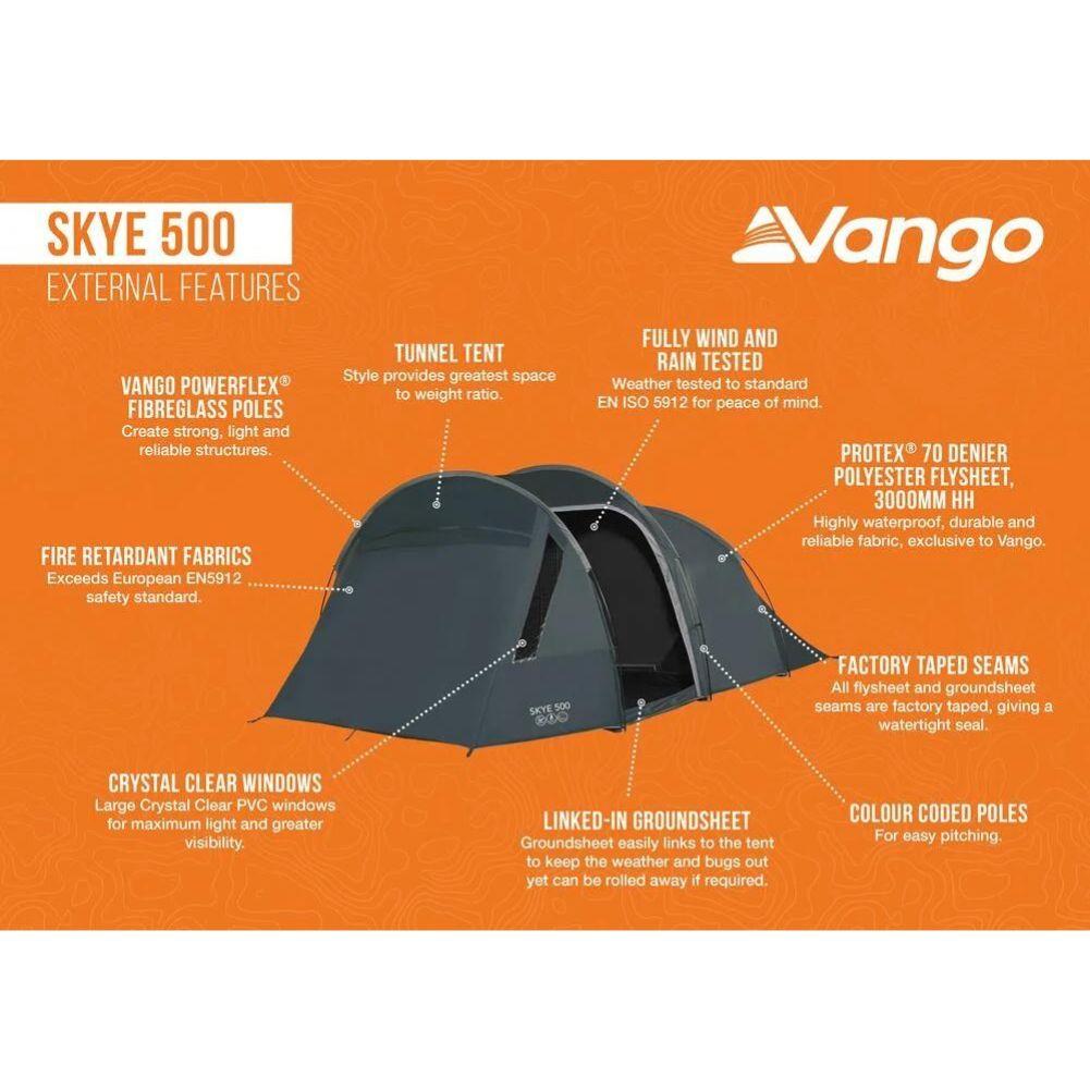 Vango Skye 500 Tent - 5 Person Tent (Deep Blue)