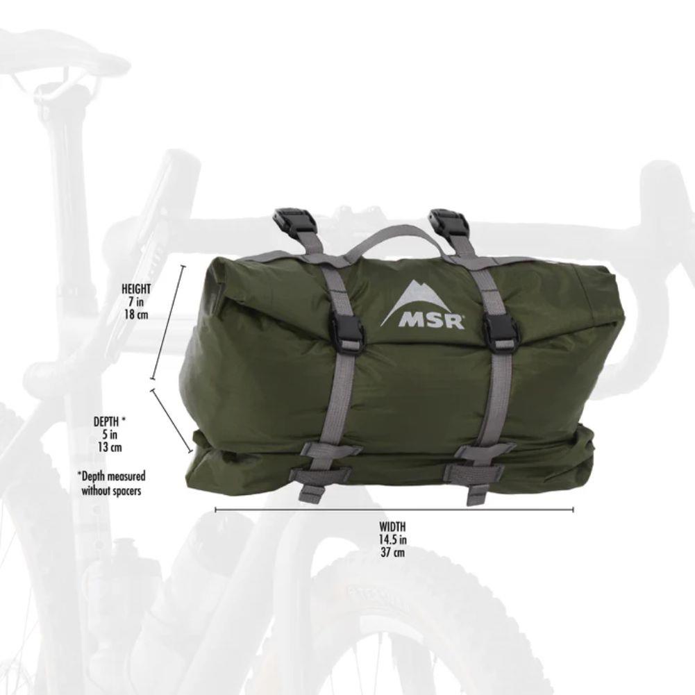 MSR Hubba Hubba 2 Tent - 2 Man Bikepacking Tent measurement on bike