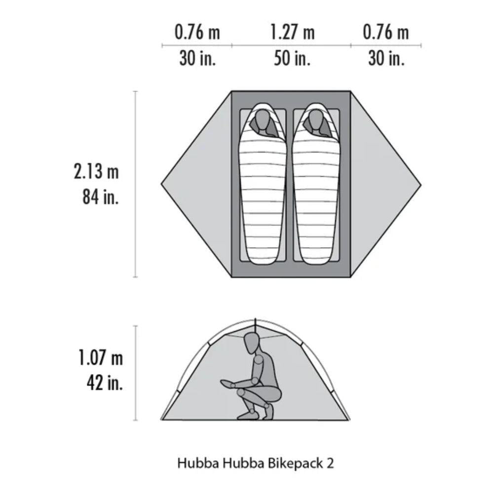 MSR Hubba Hubba 2 Tent - 2 Man Bikepacking Tent diagram