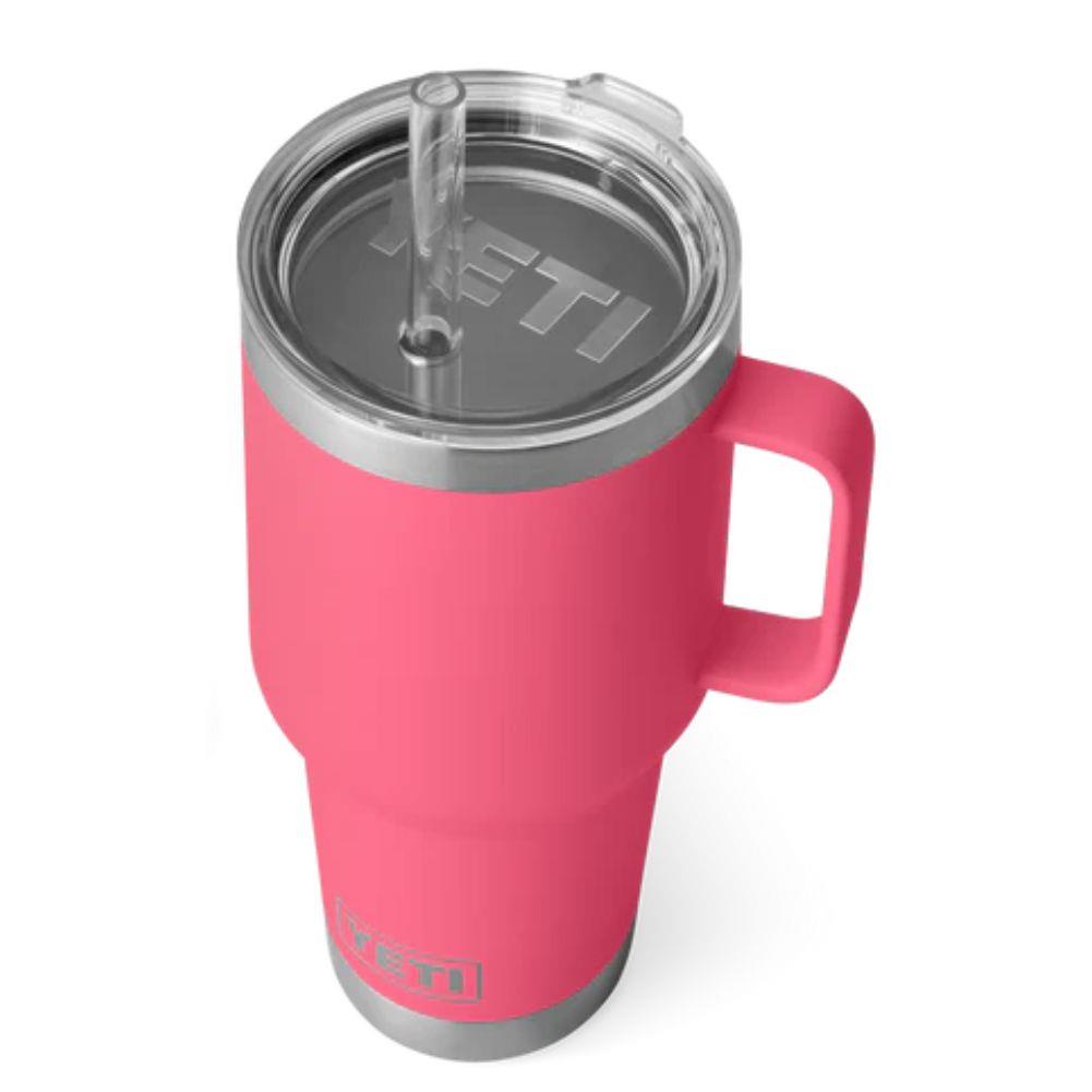Yeti Rambler 35 OZ (994 ML) Straw Mug (Tropical Pink) top view