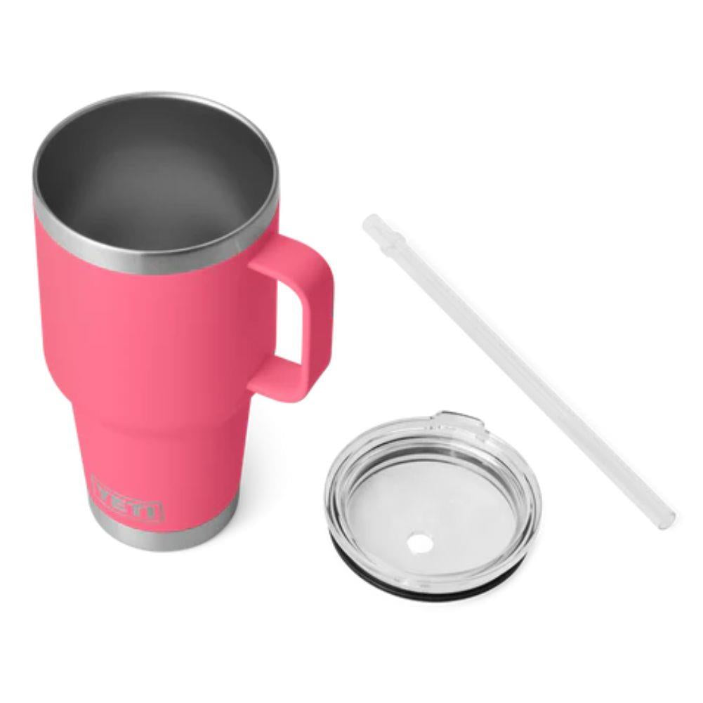 Yeti Rambler 35 OZ (994 ML) Straw Mug (Tropical Pink) lid and straw