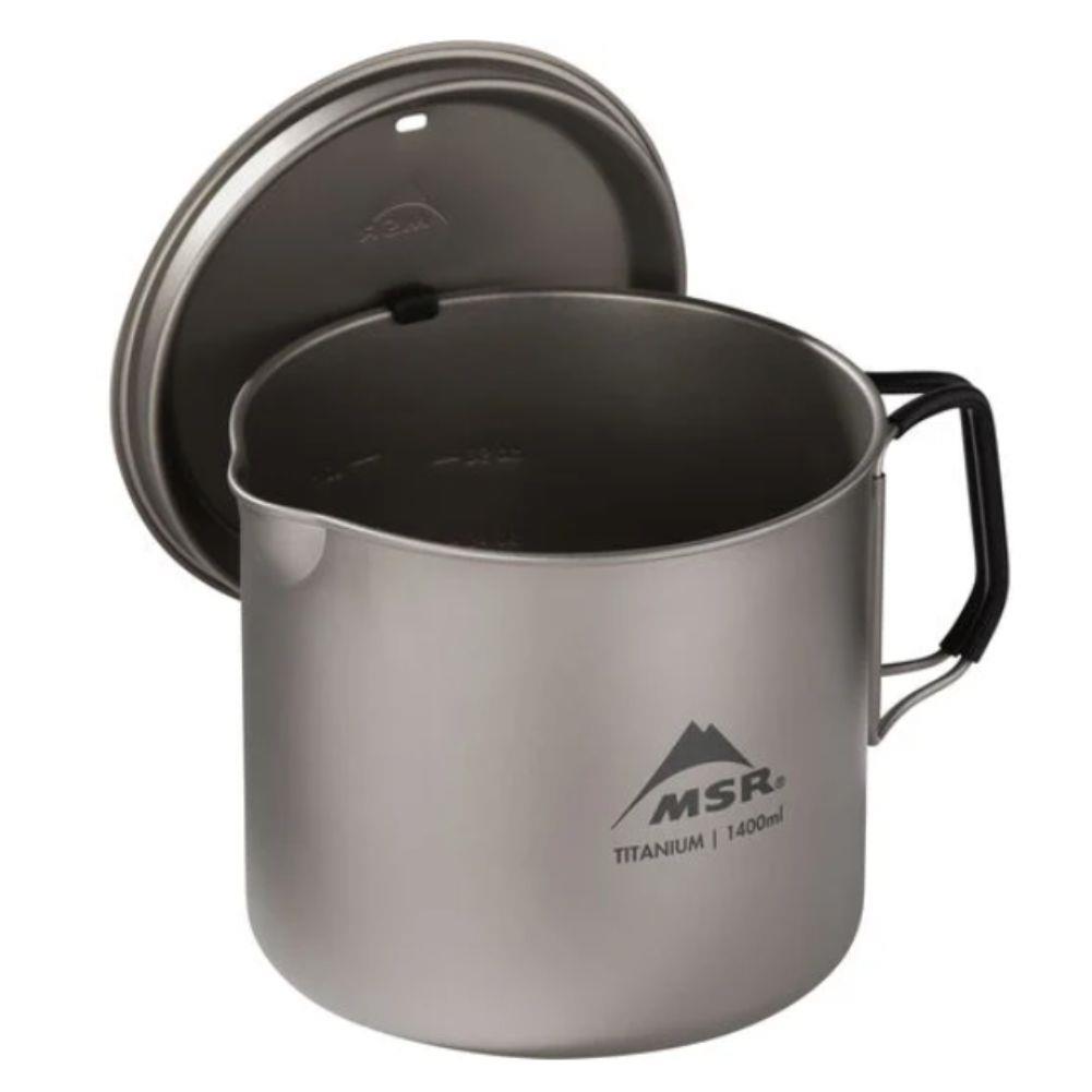 MSR Titan Titanium Kettle 1400ML lid open