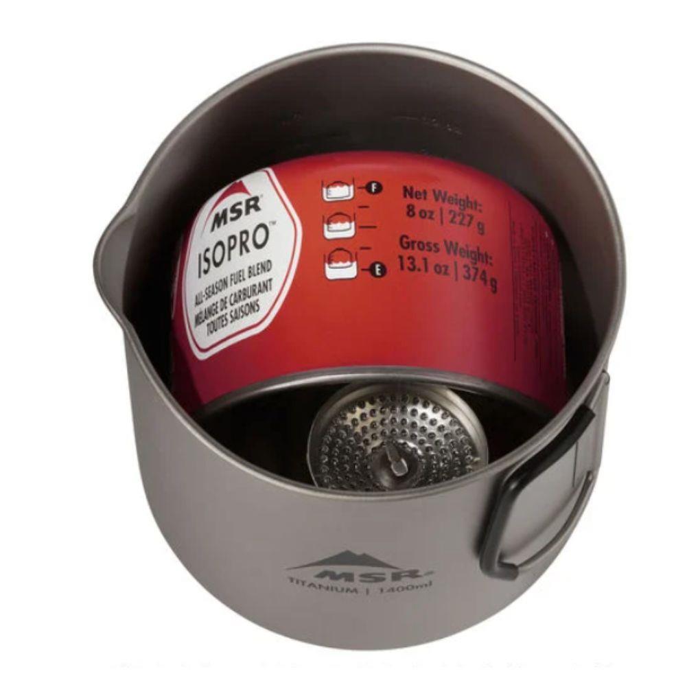 MSR Titan Titanium Kettle 1400ML what it could store