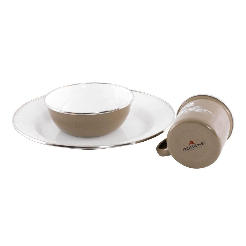 Robens Tongass Single Enamel Set cup on it side