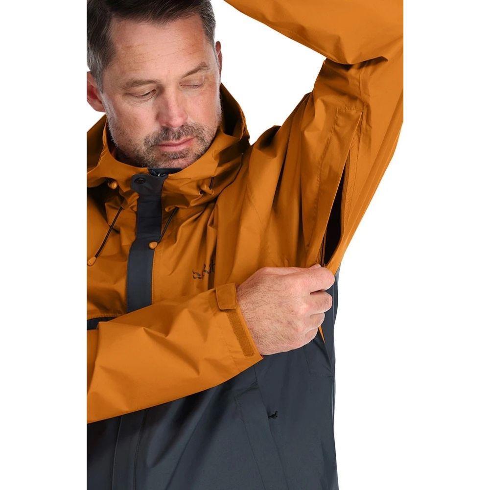 RAB Men&#39;s Downpour Eco Waterproof Jacket (Marmalade/Beluga)