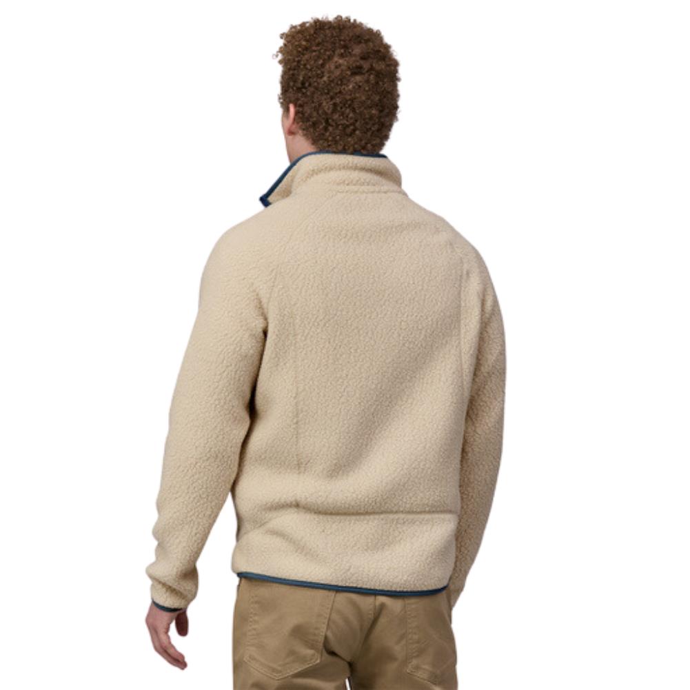 Patagonia Men's Retro Pile Fleece Jacket (Dark Natural w/Utility Blue) - Back 