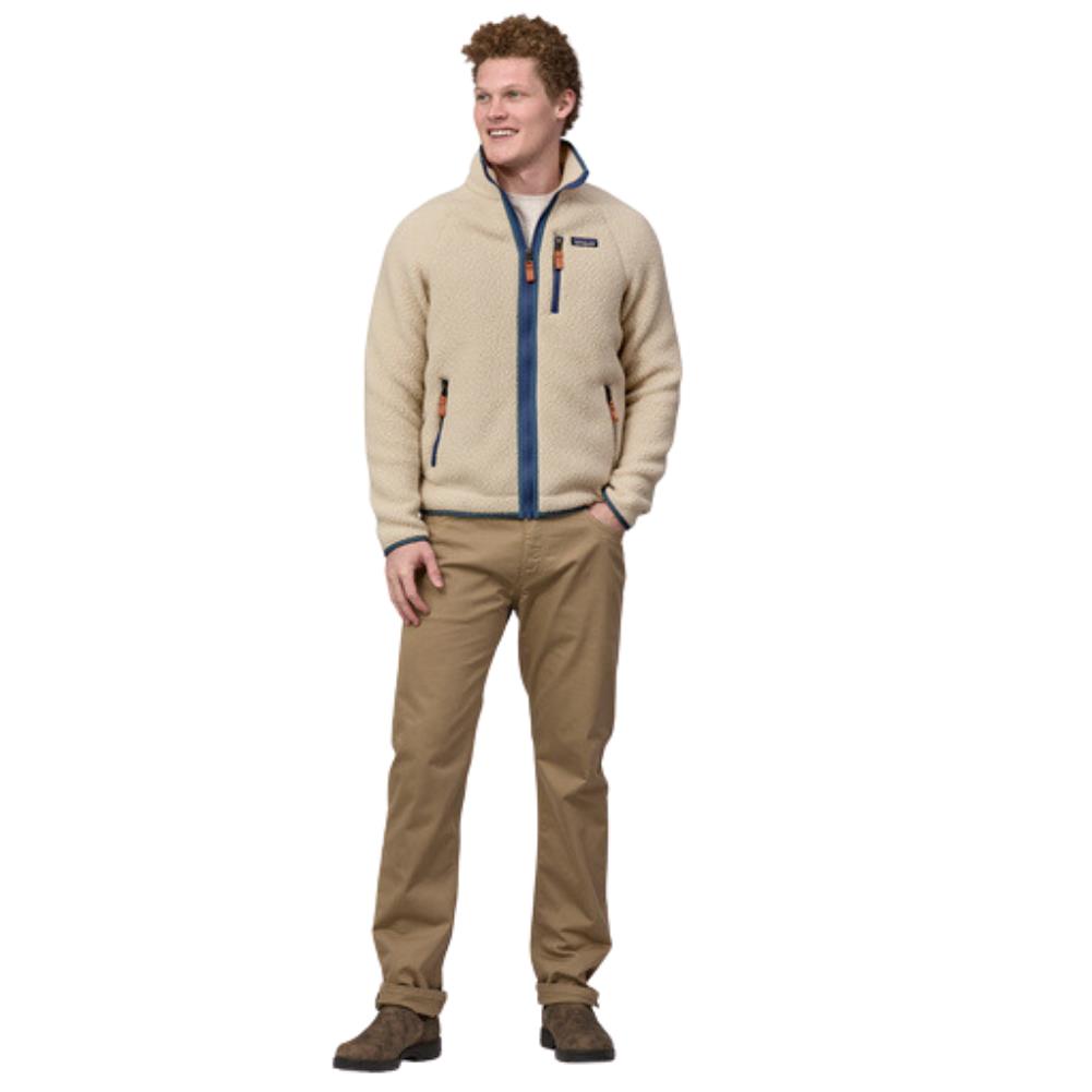 Patagonia Men's Retro Pile Fleece Jacket (Dark Natural w/Utility Blue) - Full