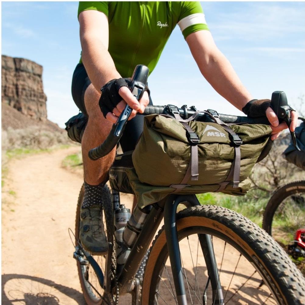 MSR Hubba Hubba 1 Tent - 1 Man Bikepacking Tent angle on bike