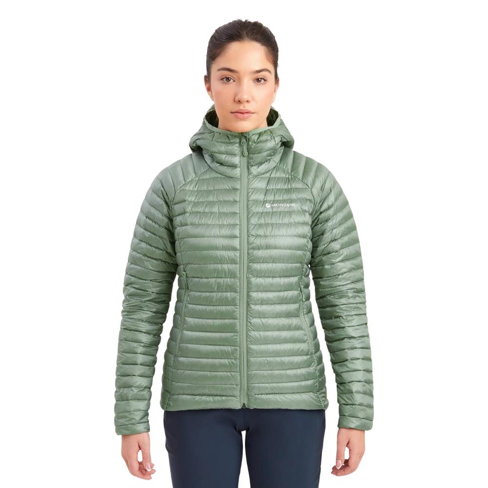 Montane Women's Anti-Freeze Lite Hooded Down Jacket (Pale Sage) mode front