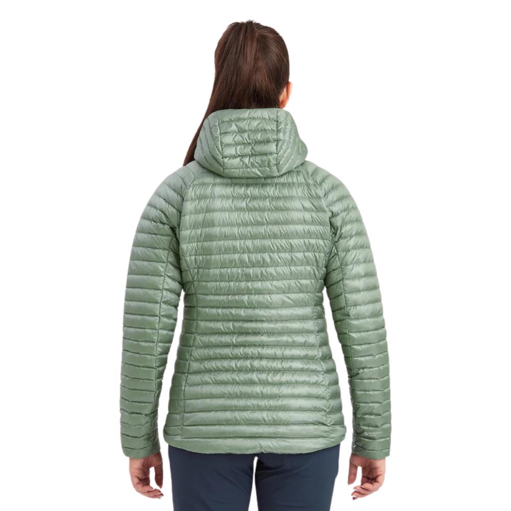 Montane Women&#39;s Anti-Freeze Lite Hooded Down Jacket (Pale Sage) model back